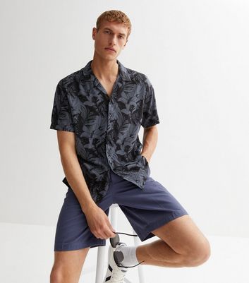 Men's Jack & Jones Dark Grey Floral Short Sleeve Shirt New Look