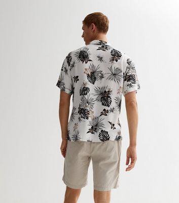 Men's Jack & Jones White Floral Short Sleeve Shirt New Look