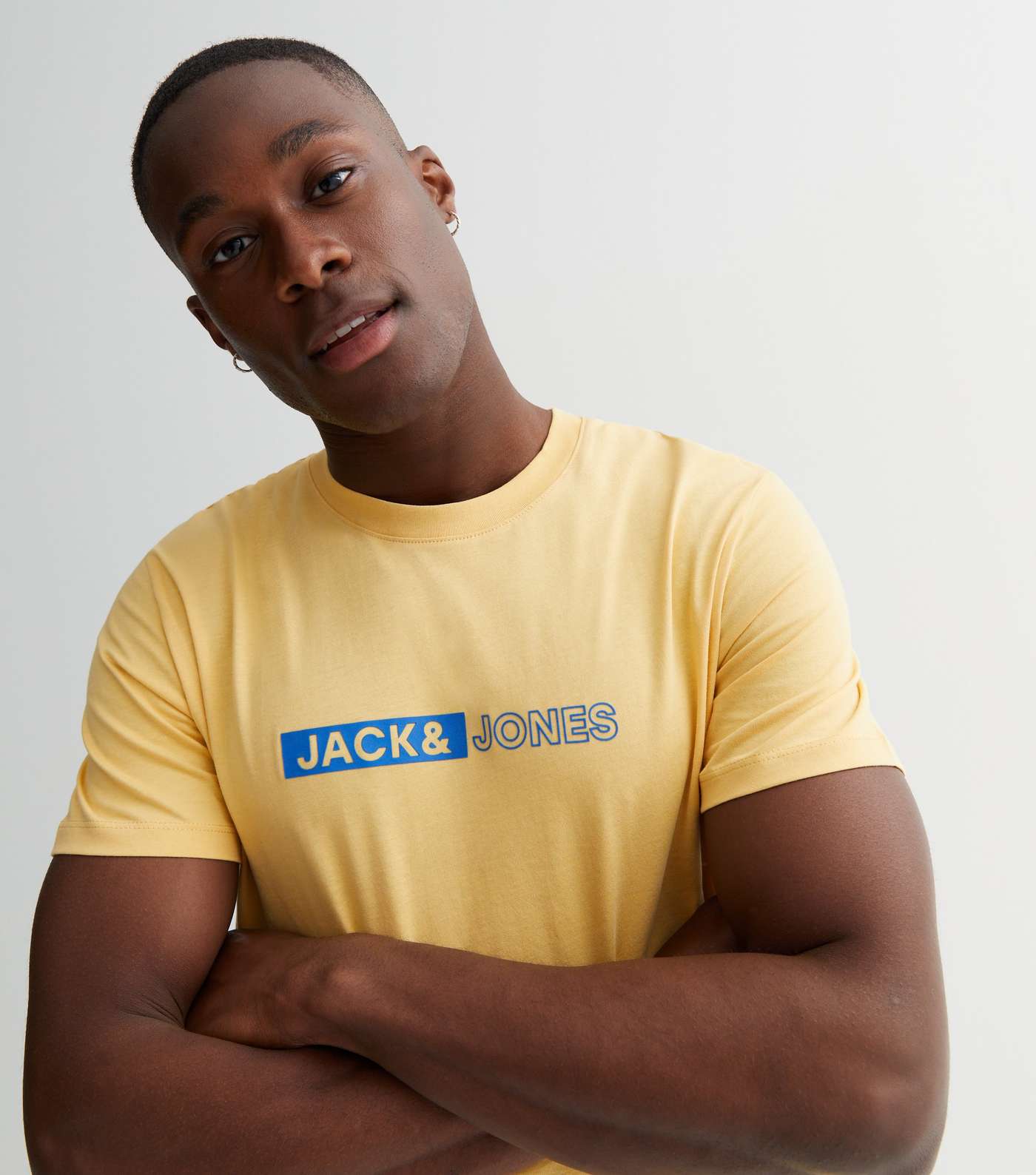 Jack & Jones Pale Yellow Logo T-Shirt Image 2