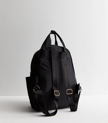 Black Multi Pocket Backpack New Look