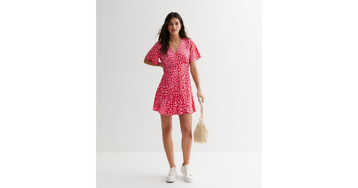 Pink Mixed Animal Print Mini Tea Dress | New Look
