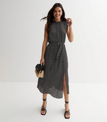 New look black shop and white spotty dress