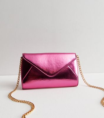 Pink purse cheap with chain strap