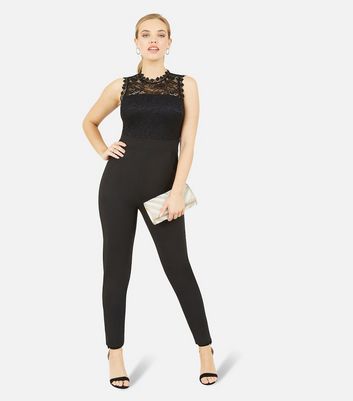 lace high neck jumpsuit