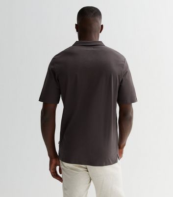Men's Jack & Jones Dark Grey Short Sleeve Polo Shirt New Look