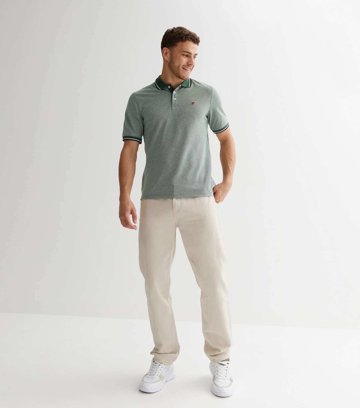 Jack & Jones Dark Green Short Sleeve Polo Shirt Image 3