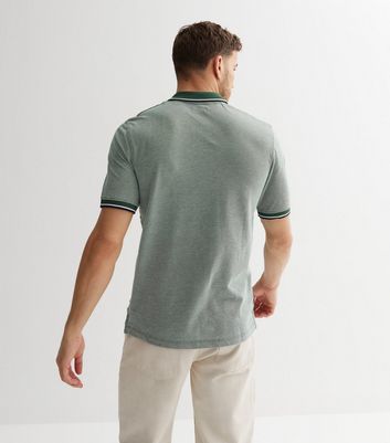 Men's Jack & Jones Dark Green Short Sleeve Polo Shirt New Look