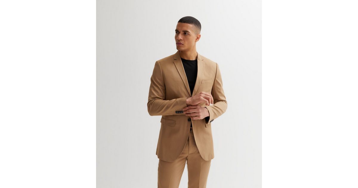 Jack Jones Camel Revere Collar Blazer New Look