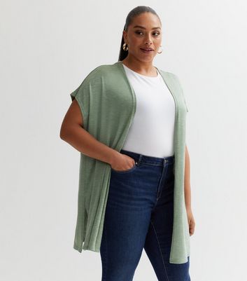 Olive green shop short sleeve cardigan