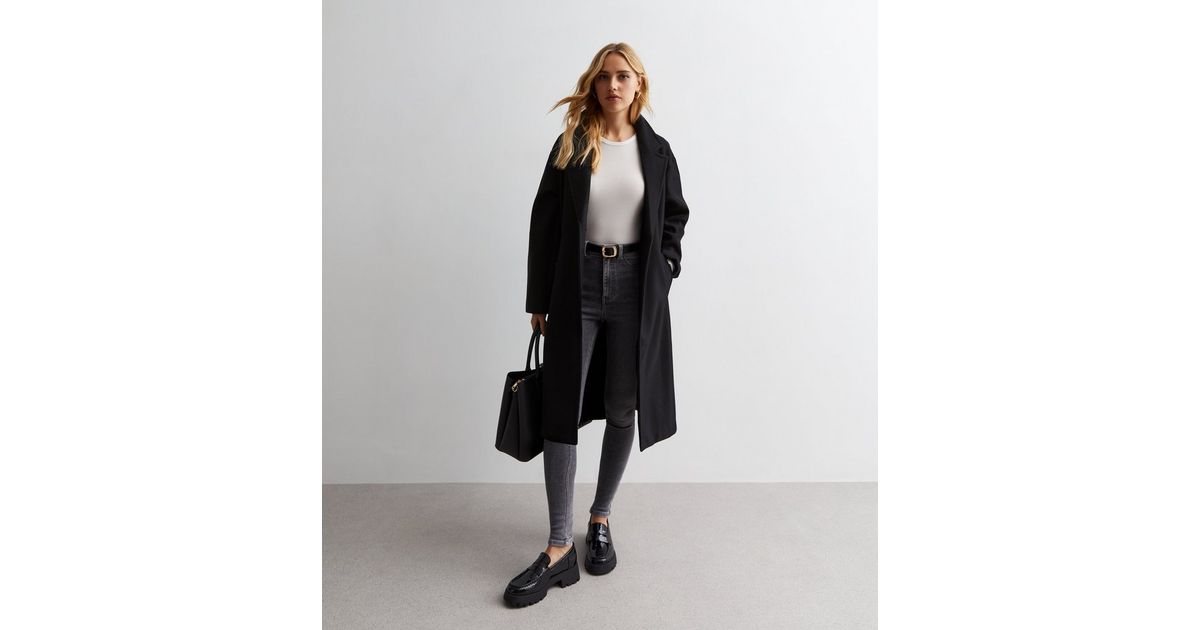 Black Longline Formal Coat New Look