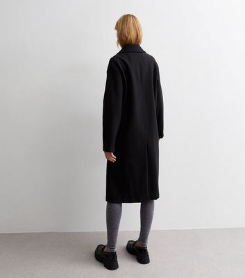Black Longline Formal Coat New Look