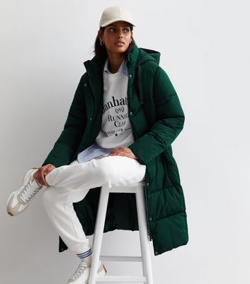 New look shop dark green coat