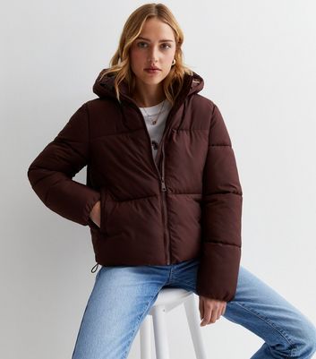 Maroon cheap padded coat