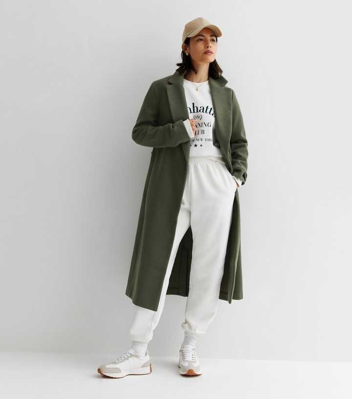Khaki Longline Belted Coat