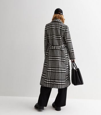 New look outlet grid check coat