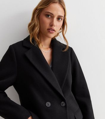 Black Longline Formal Coat New Look