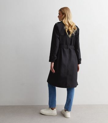 Black Formal Belted Trench Coat