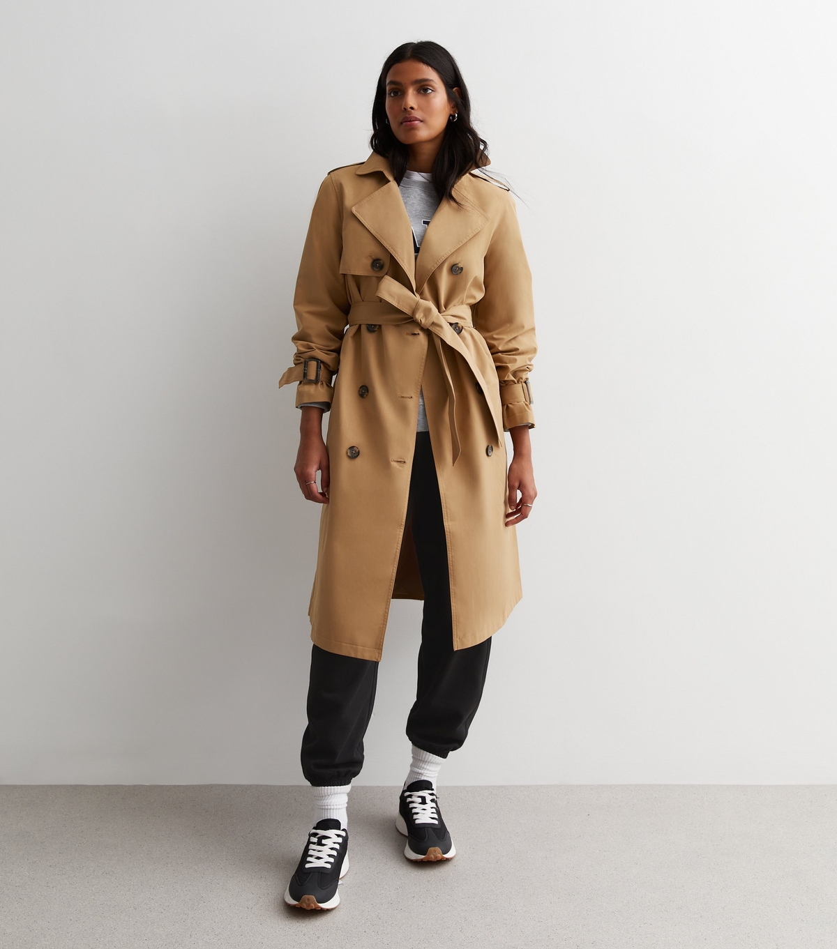 Women's Camel Formal Belted Trench Coat New Look