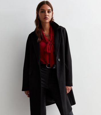 Black Lined Formal Longline Coat New Look