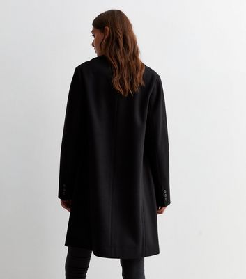 Black Lined Formal Longline Coat New Look