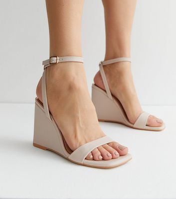 Nude store wedge shoes