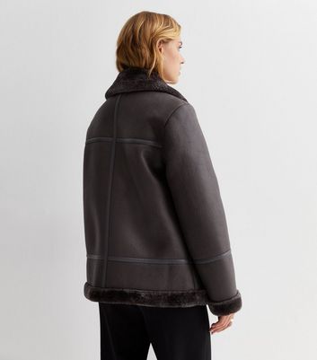 Dark grey 2025 aviator jacket