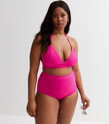 Hot pink sale ribbed bikini