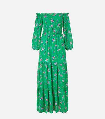 Yumi Green Floral Maxi Dress New Look
