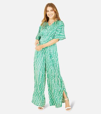 Yumi Green Abstract Jumpsuit New Look