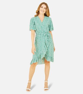 Green spot hotsell wrap dress