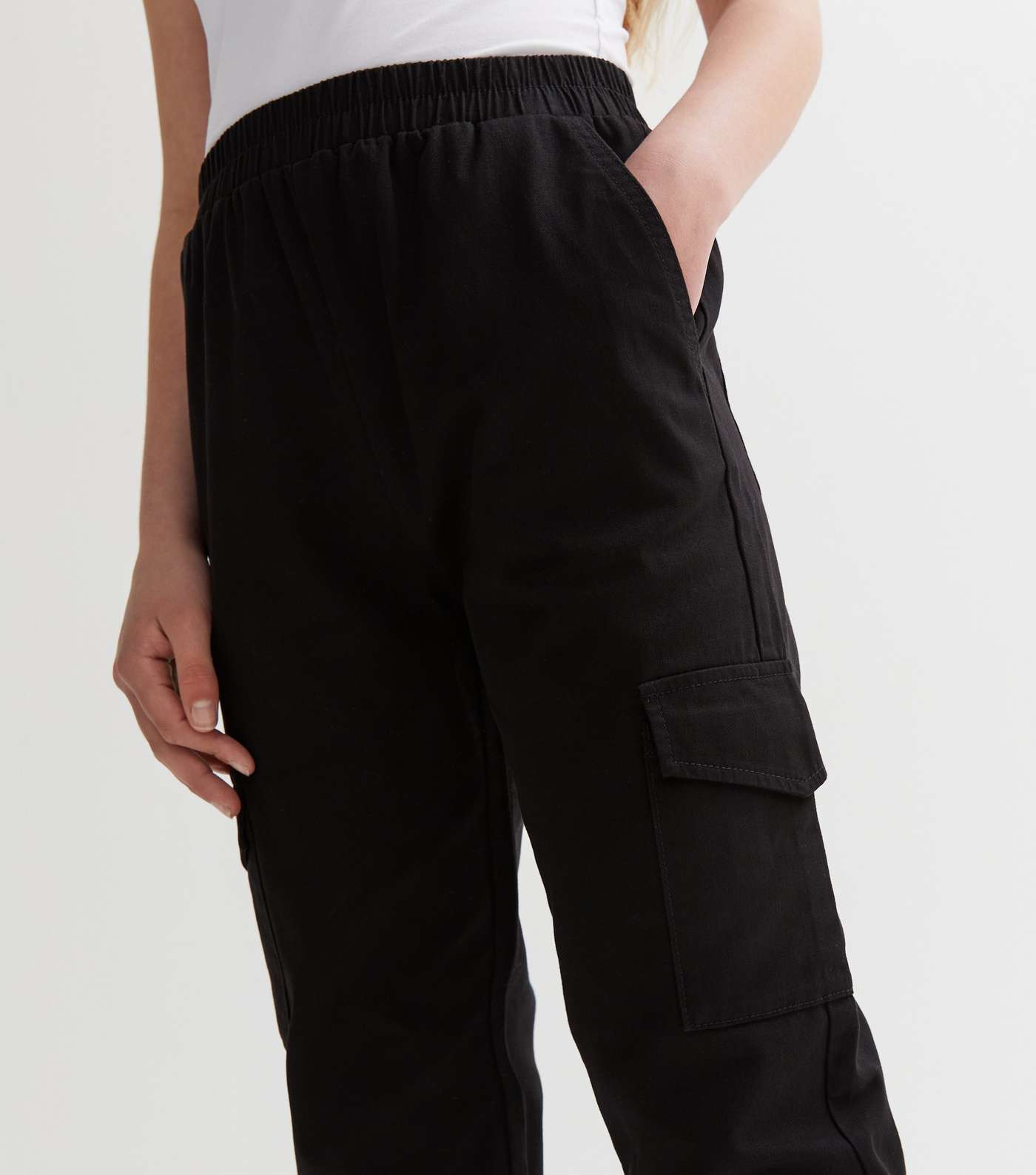 Cotton Cargo Pants - Black - Ladies