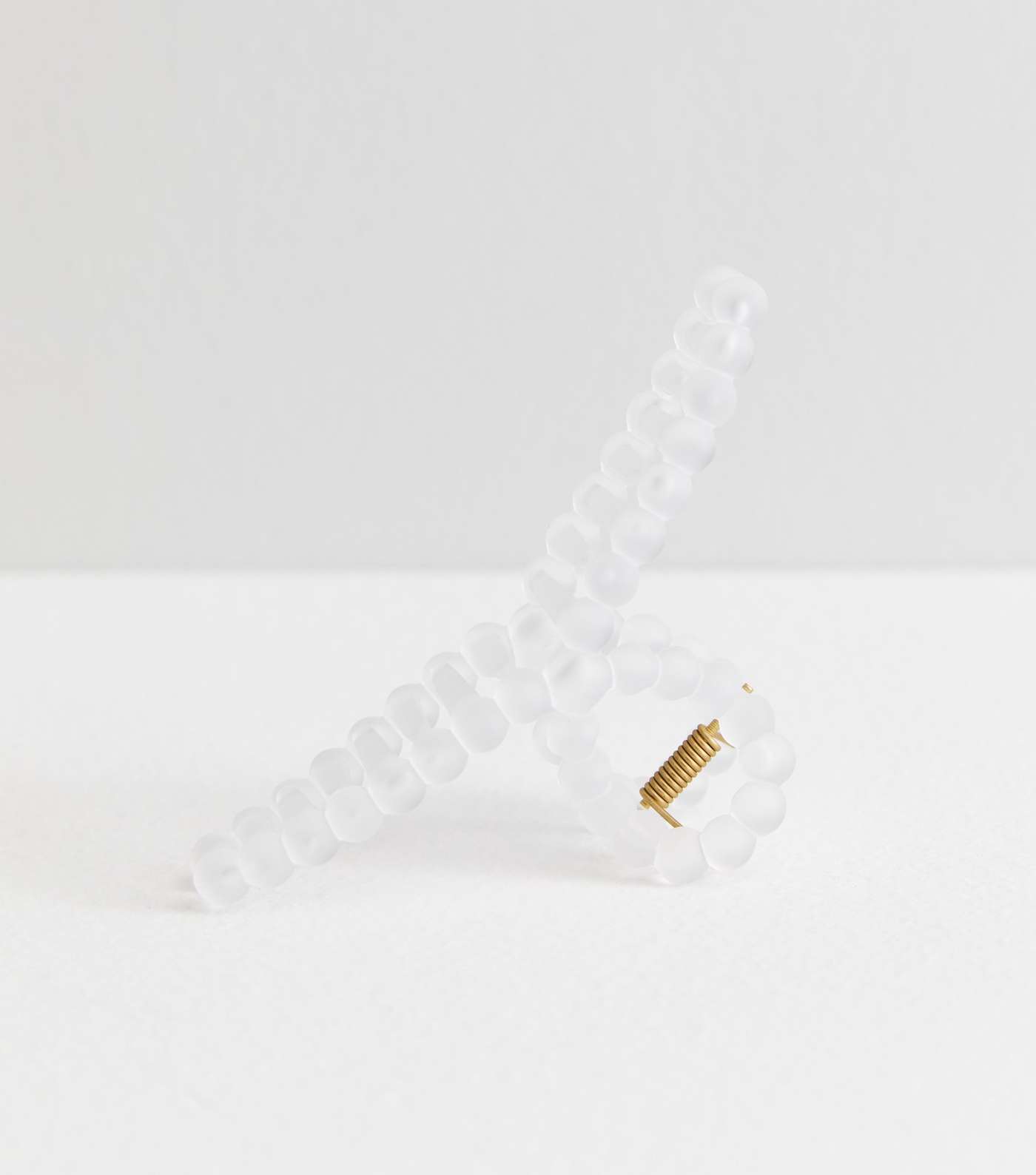 White Frosted Bubble Skinny Claw Clip Image 2