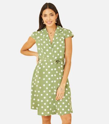 New look clearance green spot dress