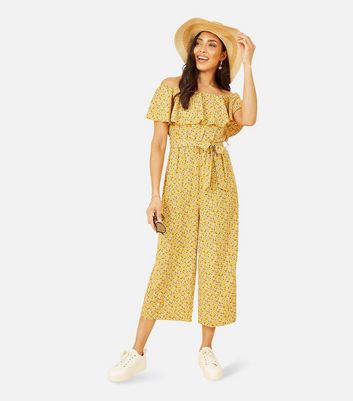 Floral store yellow jumpsuit