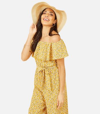 New look cheap yellow floral jumpsuit