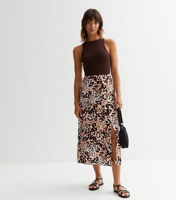 Animal print shop skirt black