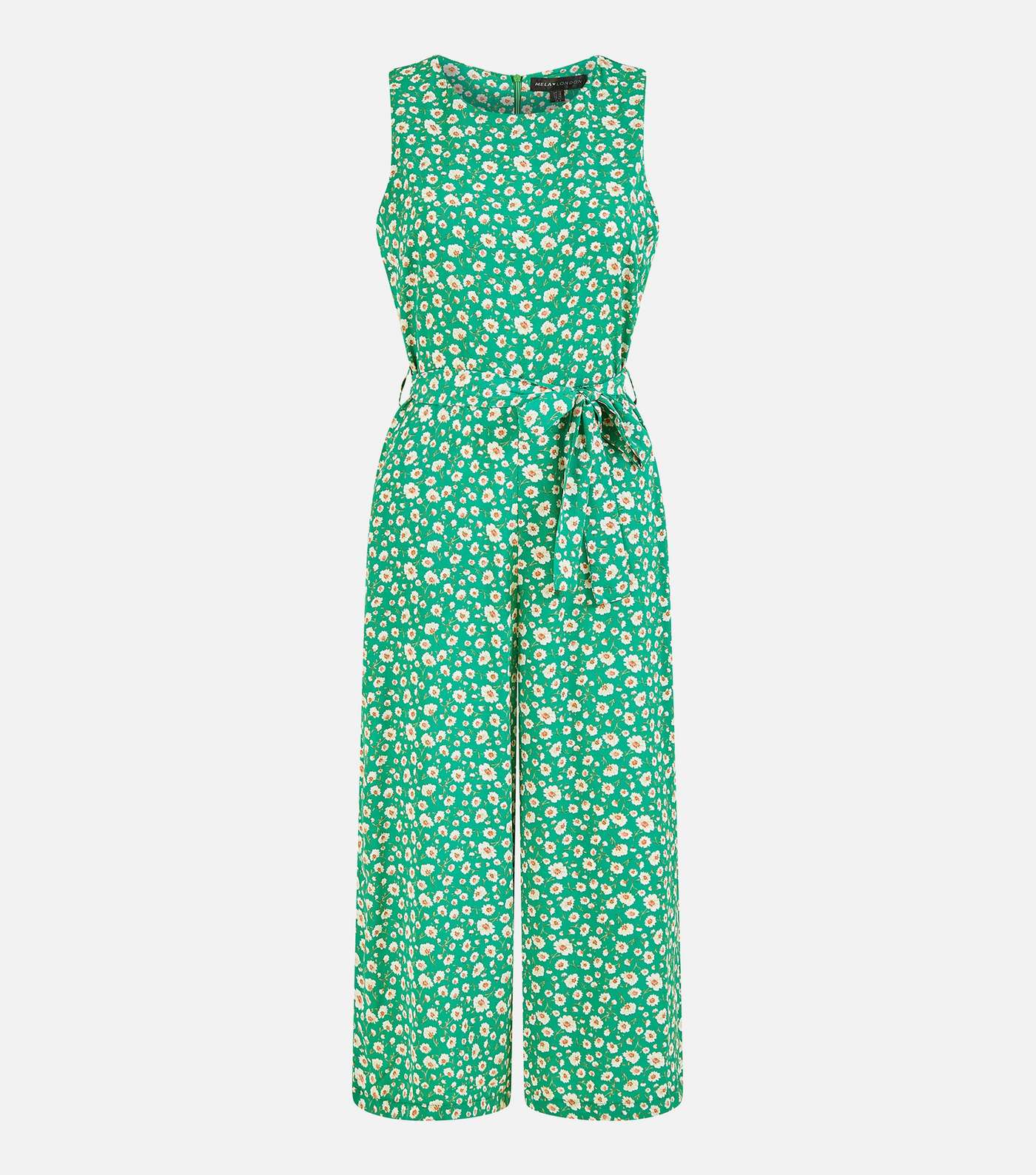 Mela Green Daisy Belted Sleeveless Crop Jumpsuit Image 5