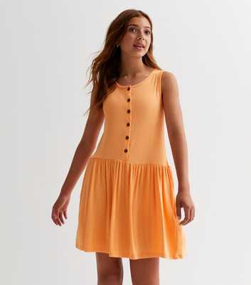 Name It Orange Button Front Dress