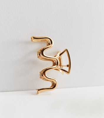 Gold Metal Squiggle Claw Clip