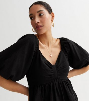 new look black peplum top