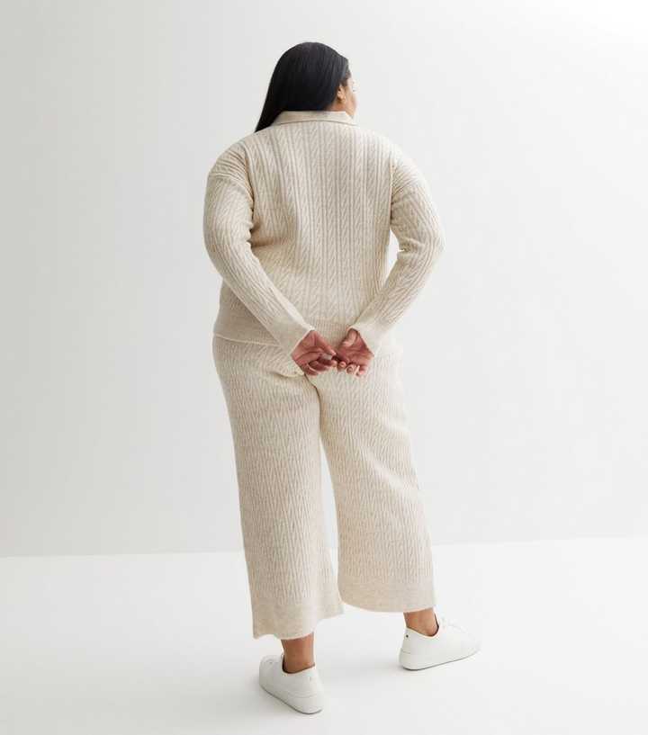 Soft Cable Knit Flare Pants