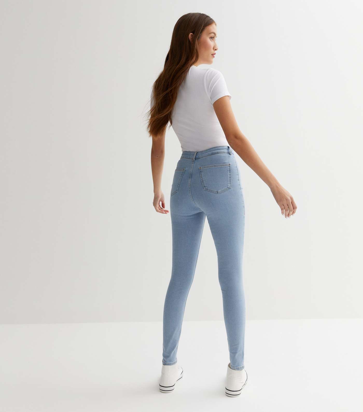 Pale Blue High Waist Disco Super Skinny Jeans