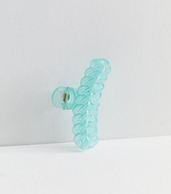 Pale Blue Transparent Chain Claw Clip New Look