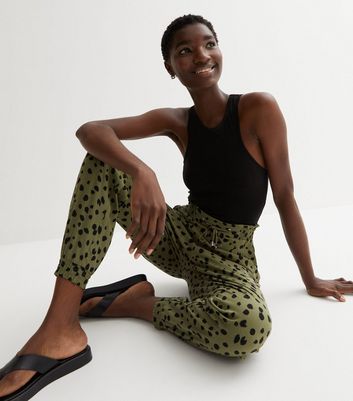 Green leopard best sale print pants