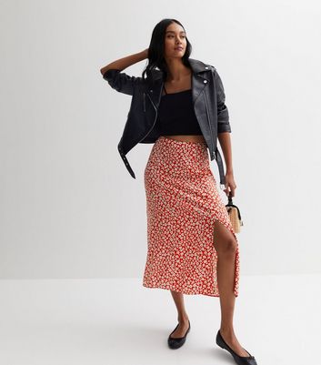 Midi skirt with split hotsell