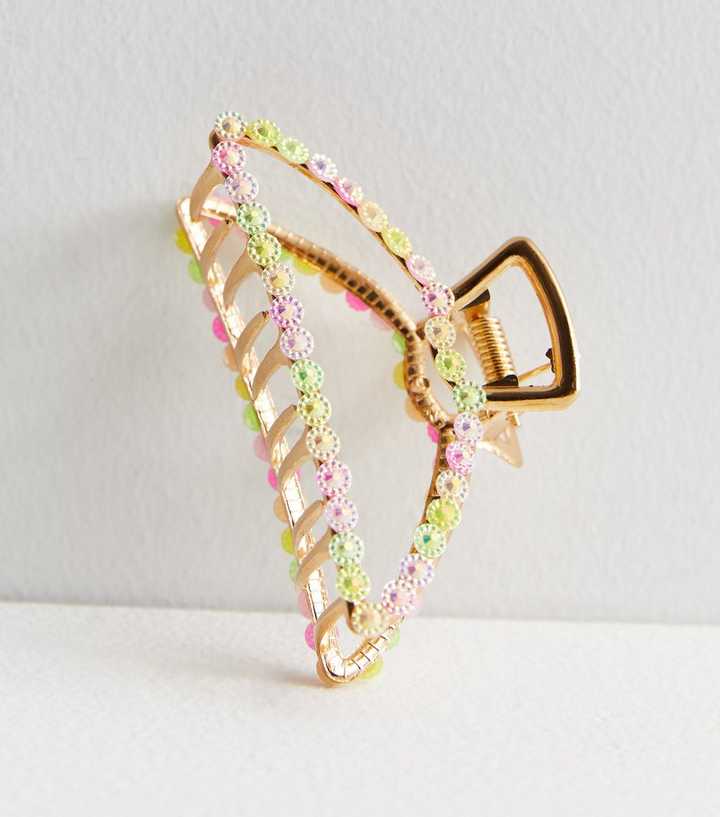 Multicoloured Gem Bulldog Claw Clip