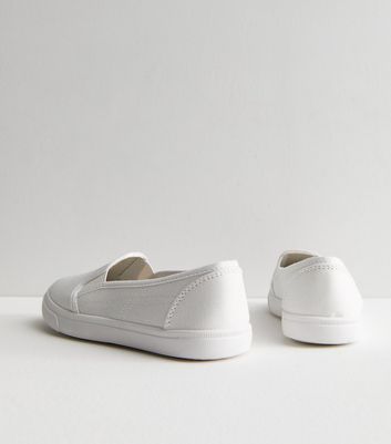 White canvas slip on hot sale sneakers