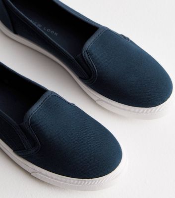 slip on navy trainers