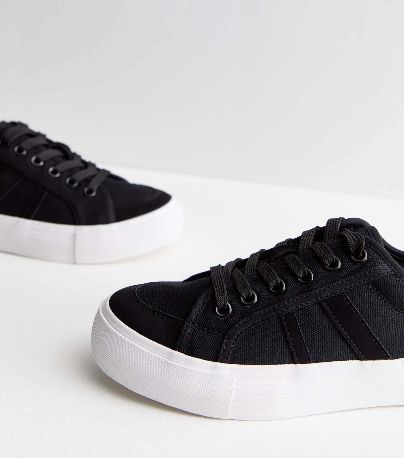 Black Stripe Flatform Trainers | New Look
