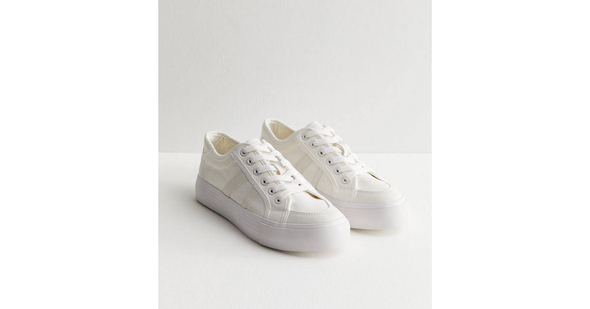womens white flatform trainers